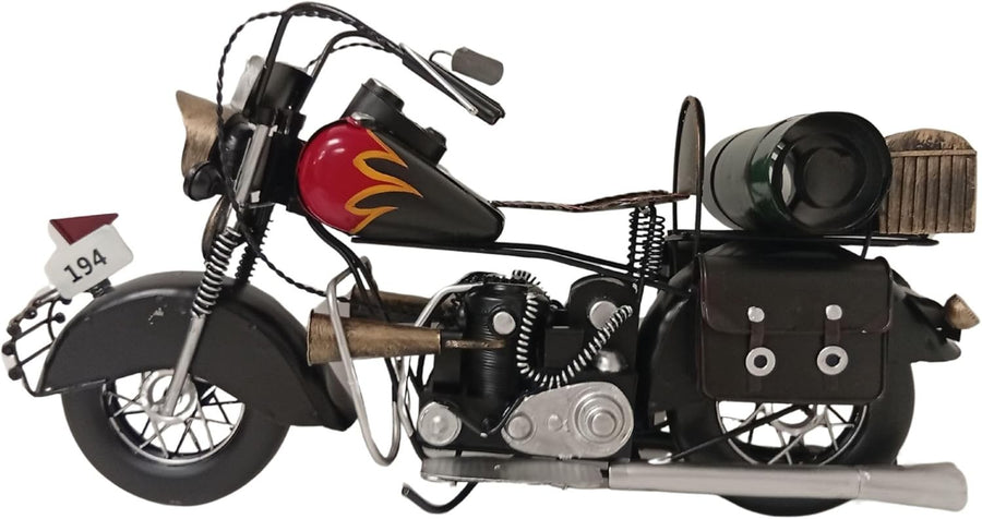 Vintage Metal Motorcycle Model Retro Desk Ornament Classic Cruiser Gift Decor