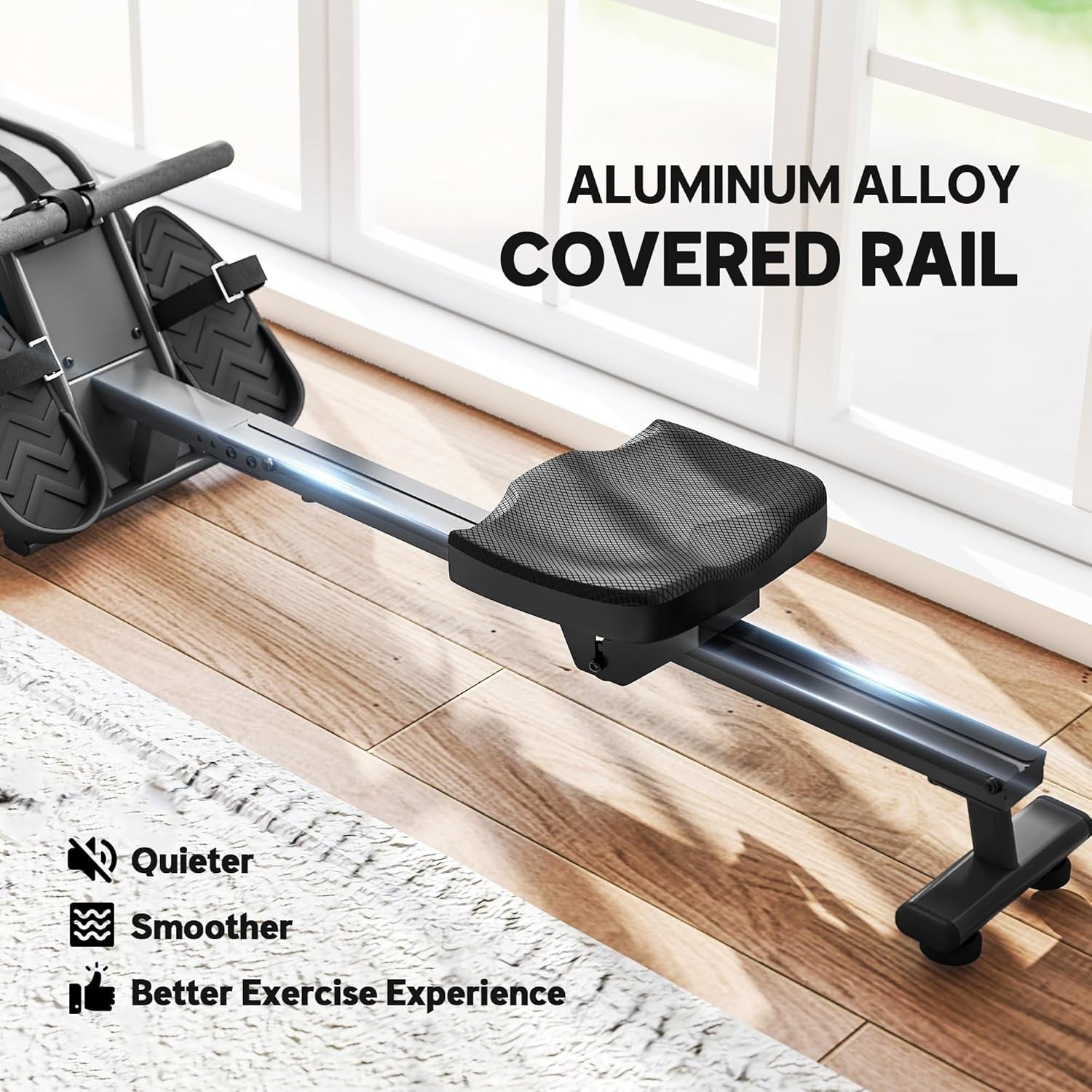 Water Rowing Machine 6-Level Resistance LCD Rower Vertical Storage Home 135KG