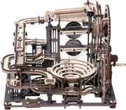Mechanical Marble Run Puzzle Kit with 10 Steel Balls | 3D Wooden Hand Crank Toy