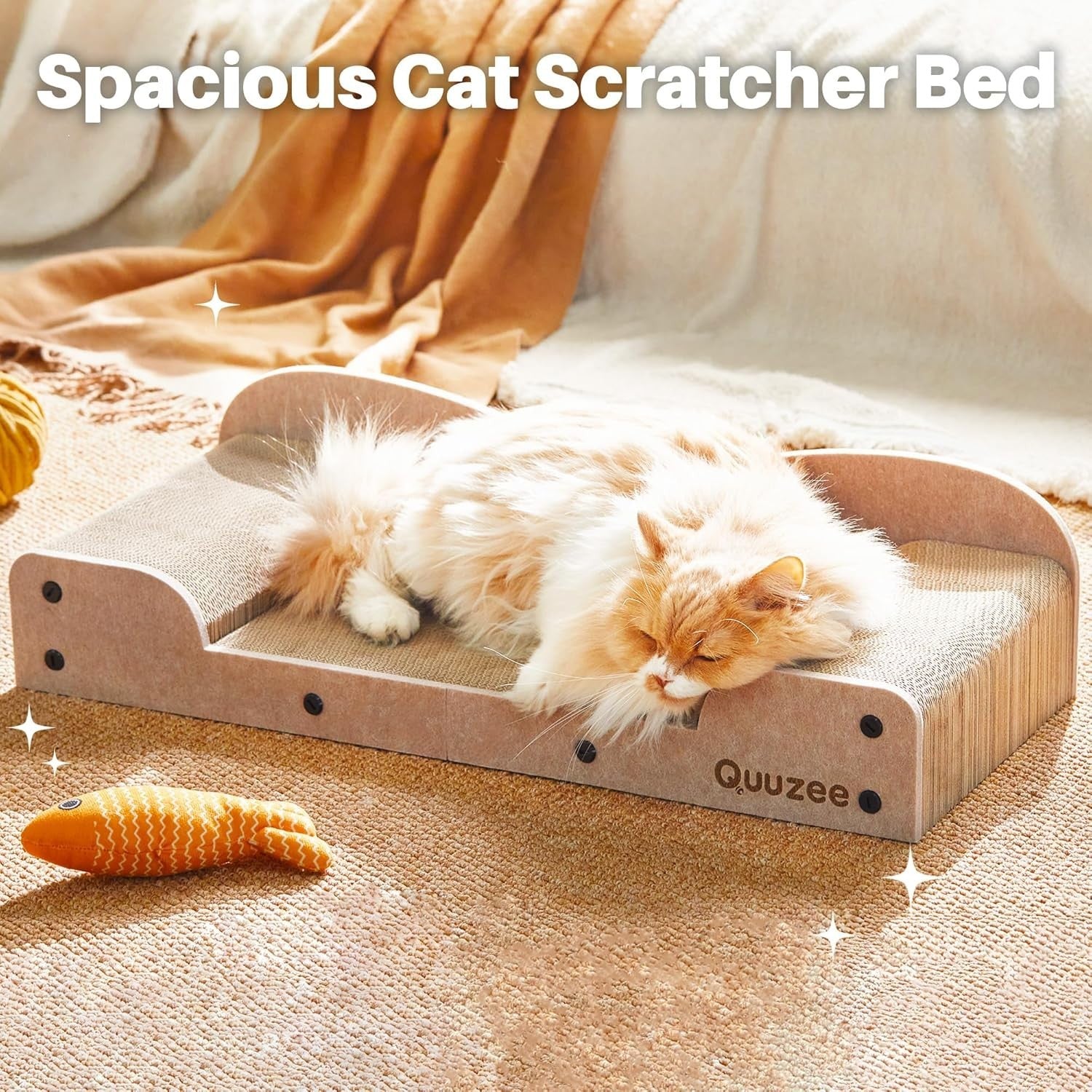 Large Cat Scratcher Lounge Bed 66cm Cardboard Scratch Pad Sofa