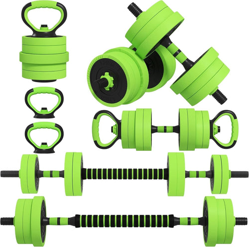 20kg Adjustable 6-in-1 Dumbbell Barbell Kettlebell Home Gym Weights