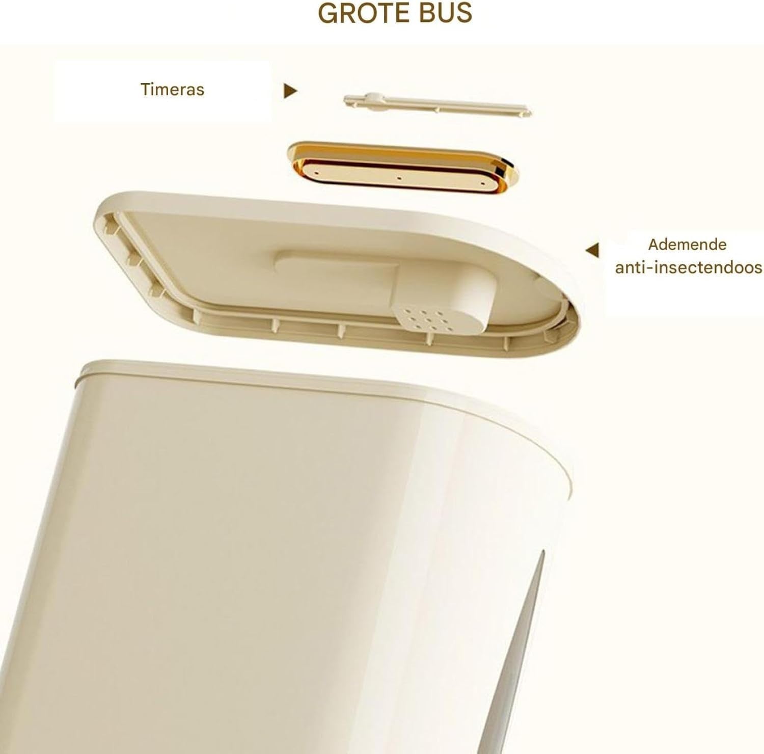 Airtight Rice Storage Container Food Dispenser Bucket Kitchen Grain Bin