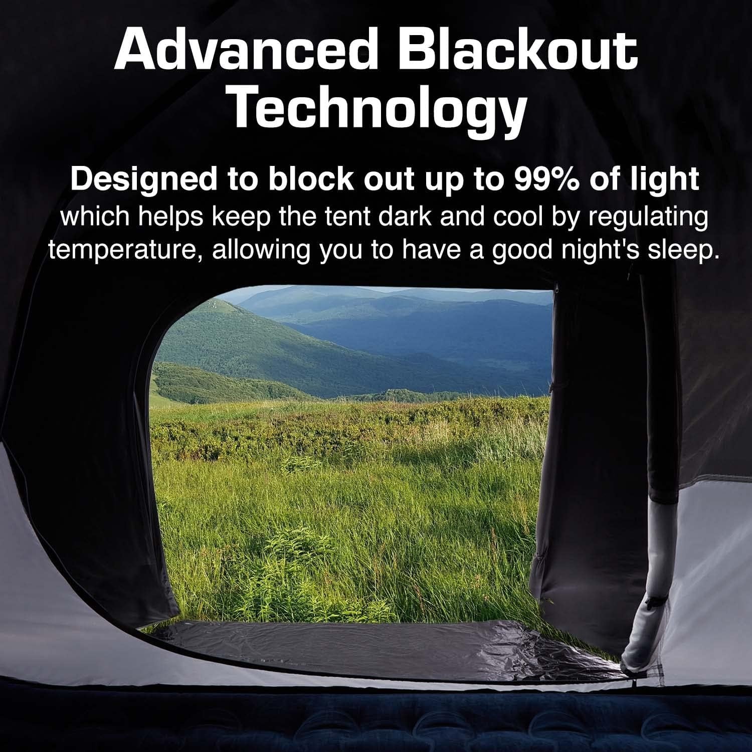 4-5 Person Waterproof Camping Tent with Porch Sewn Groundsheet 7220mm