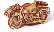 Wooden Sidecar Motorbike 3D Puzzle Kit – Retro Model for Adults & Teens