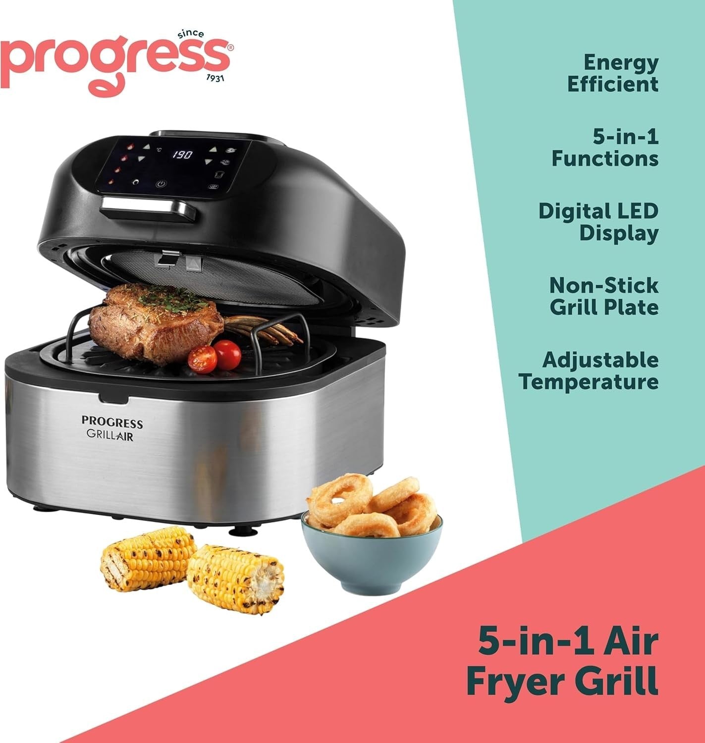 5.2L Air Fryer Grill 5in1 Smokeless Digital Multicooker 1760W Probe