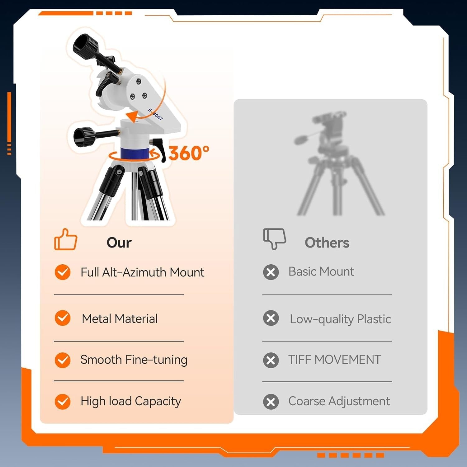 High-Powered 90mm Refractor Telescope Kit, AZ Mount, Beginner-Friendly