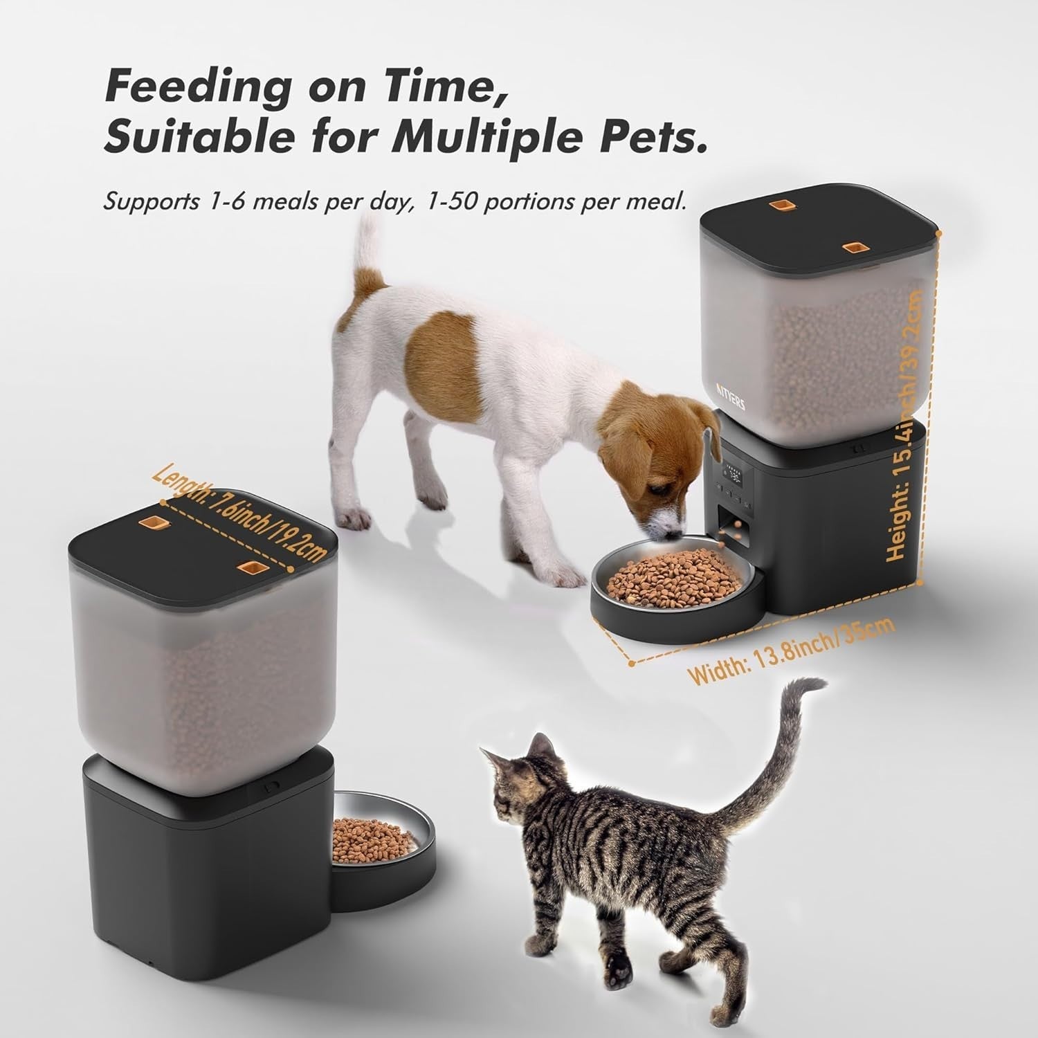 8L Automatic Cat Feeder Timed Pet Food Dispenser 1-6 Meals Voice Record