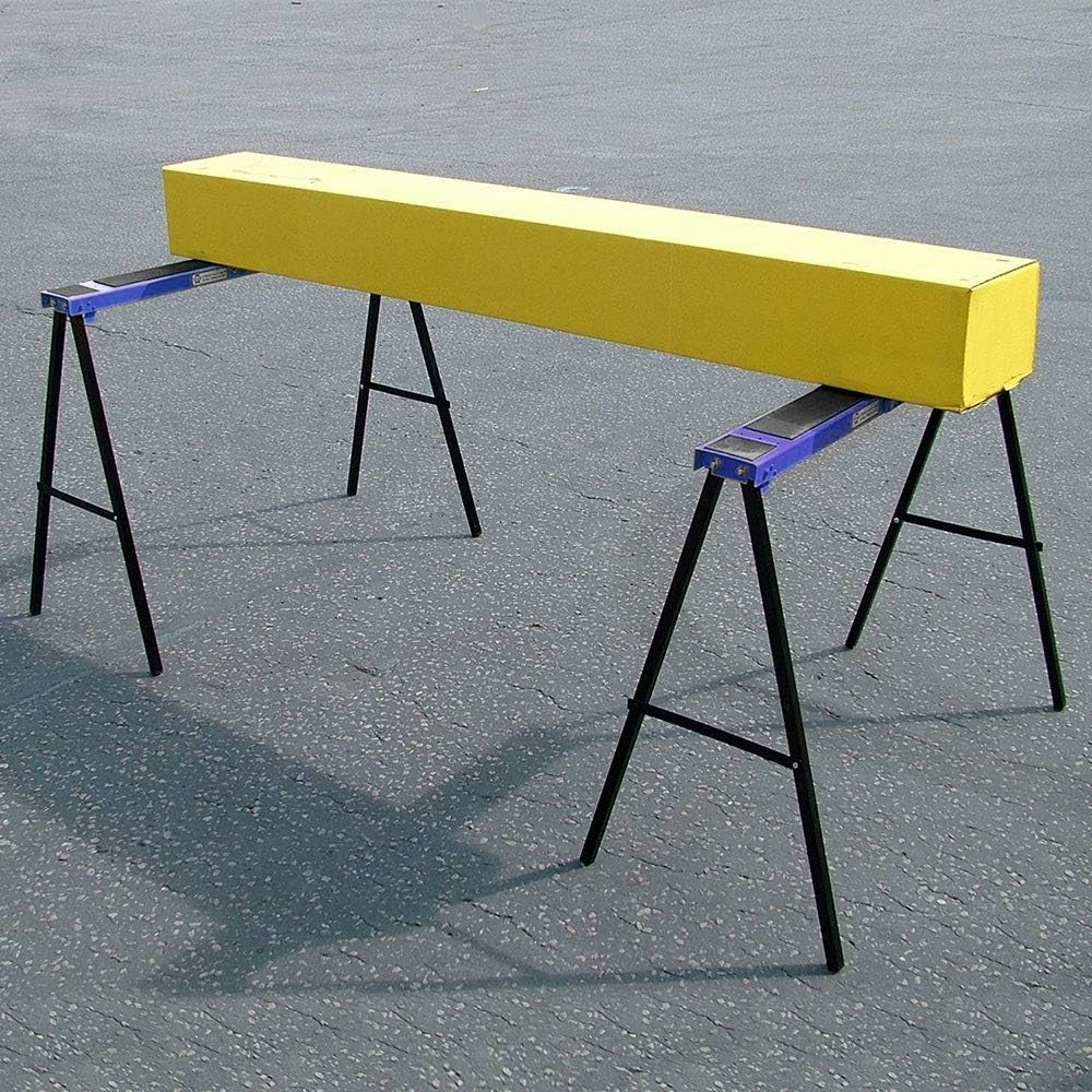 Folding Steel Trestles Pair 400kg Capacity Saw Horse Slip Resistant Portable