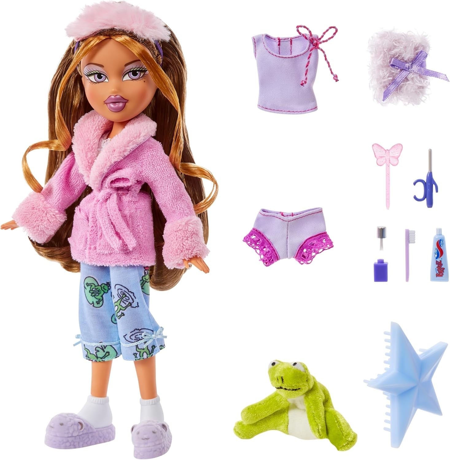 Curly Hair Slumber Party Fashion Doll Pajamas Plush Sleepover