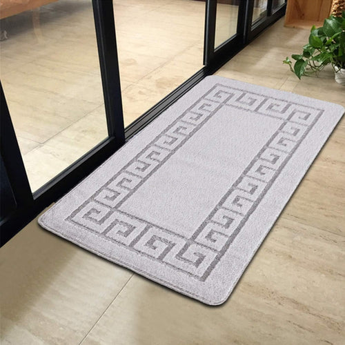 Silver Entrance Door Mat 40x60cm Waterproof Gel Back Heavy Duty Floor Rug