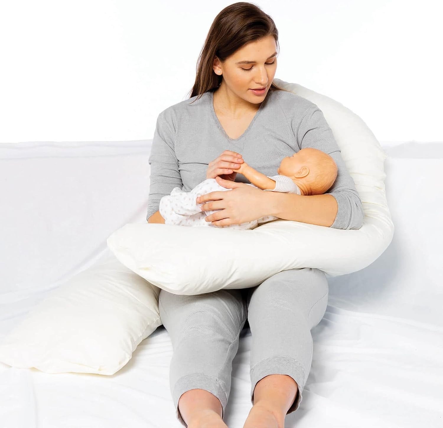 U Shaped Pregnancy Pillow Full Body Maternity Support Washable 150x35cm