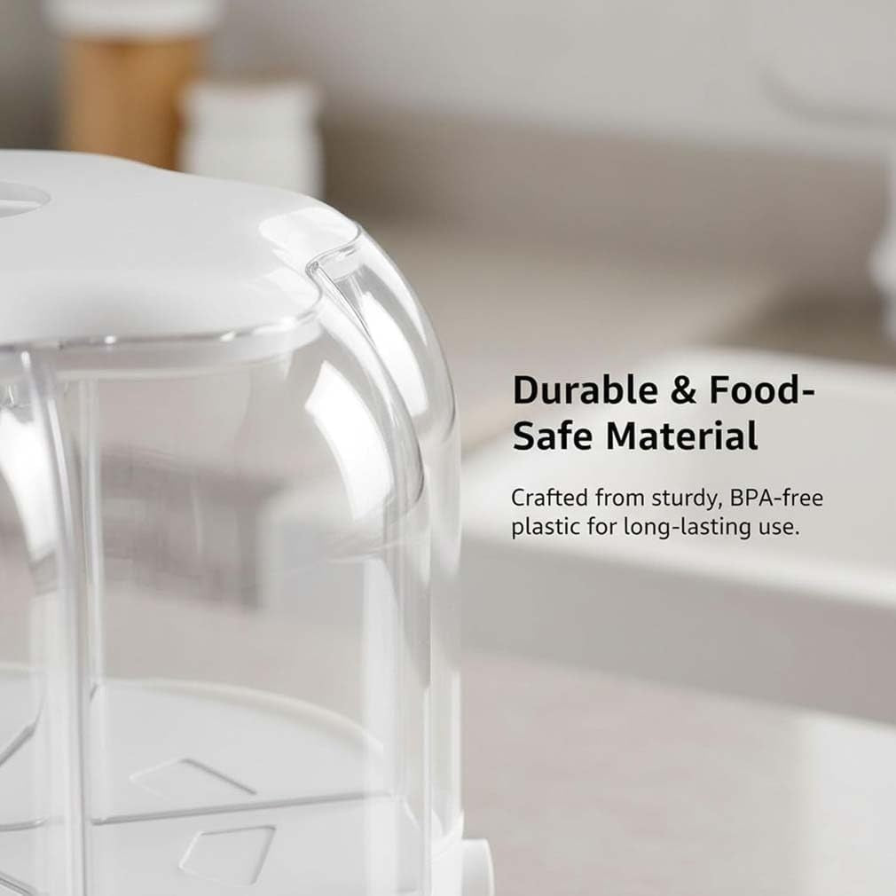 360° Rotating Candy Dispenser 6 Compartment Grain Snack Storage Bin