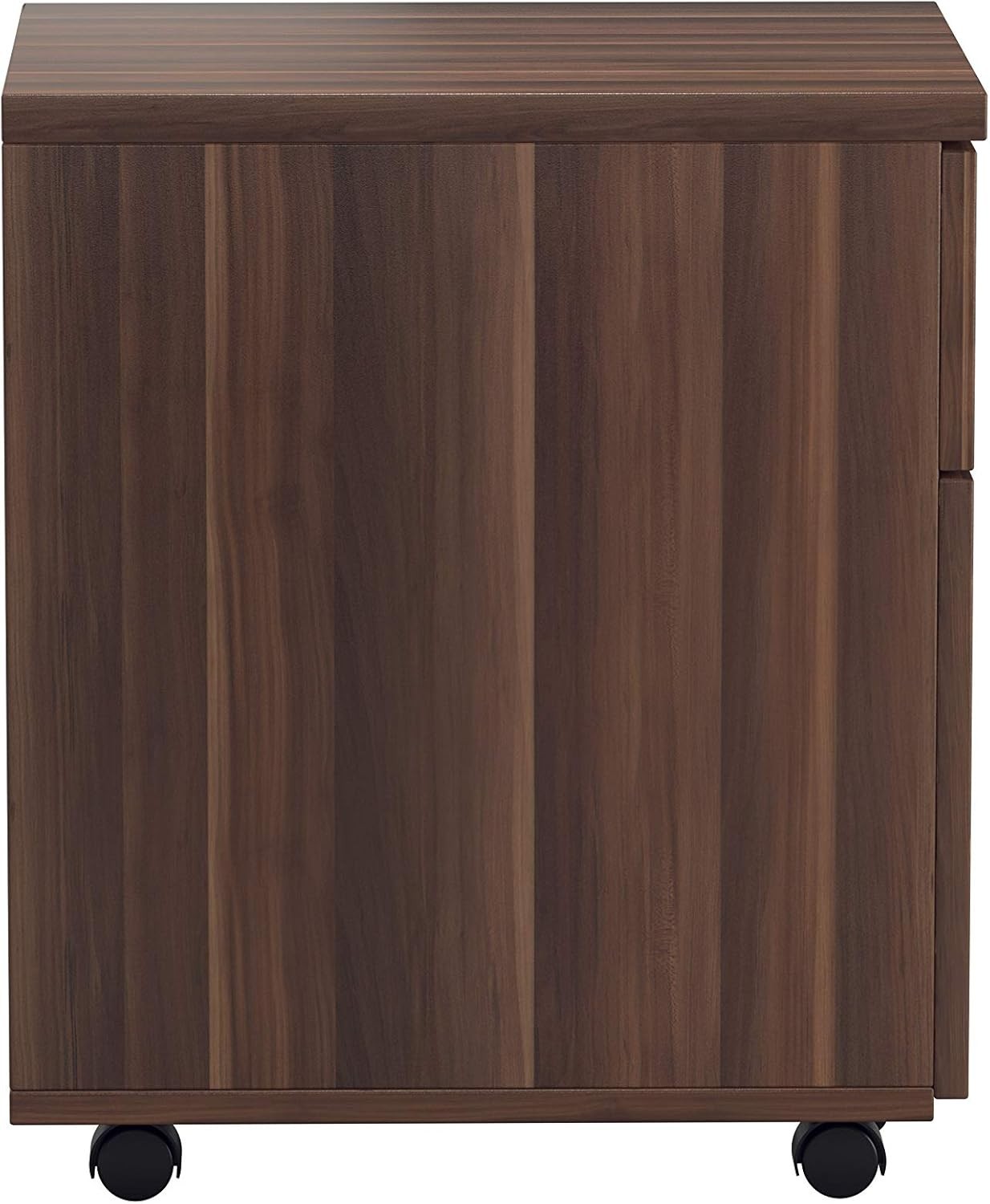 Lockable 2 Drawer Mobile Filing Cabinet Pedestal Office Storage Dark Walnut