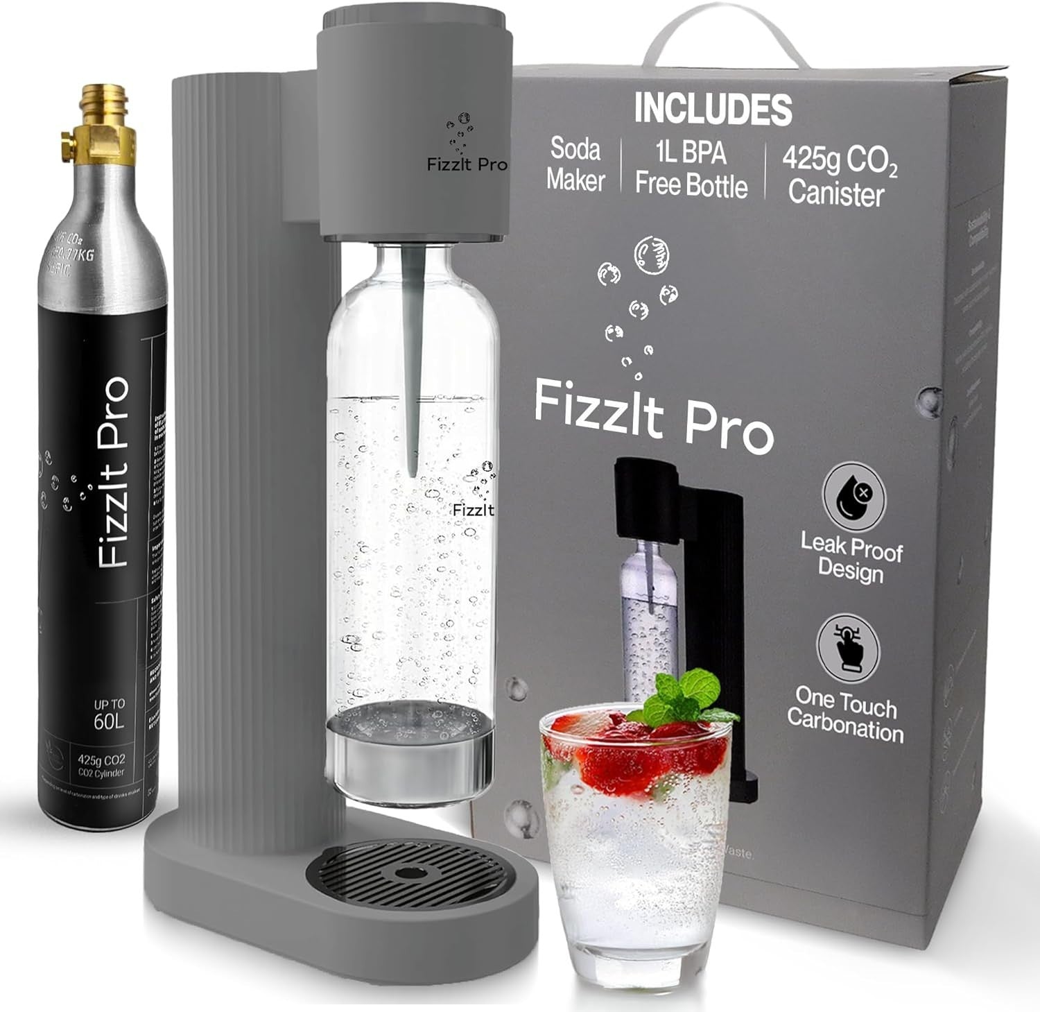 Soda Maker Machine Starter Kit No Power Sparkling Water BPA-Free Bottle