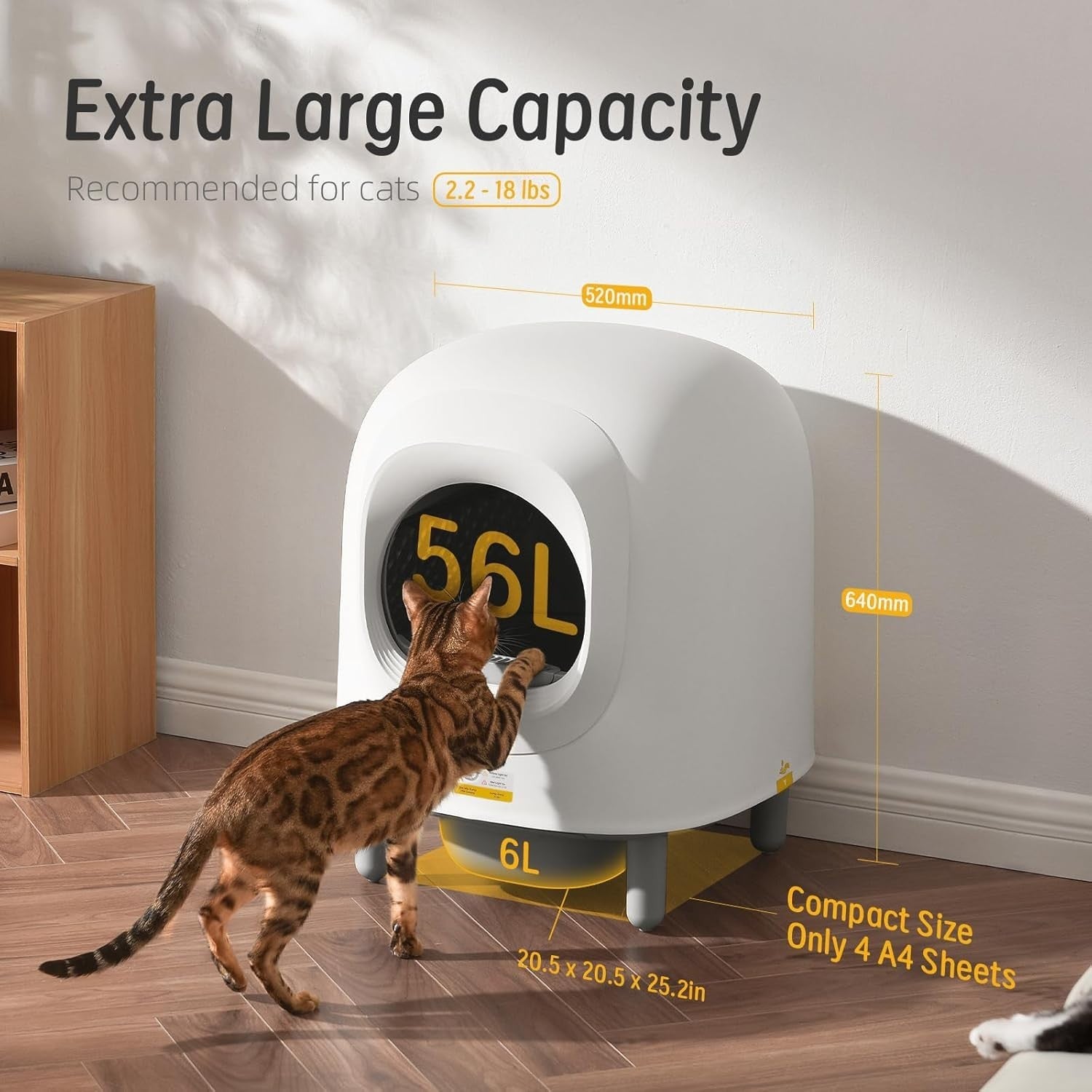 Self Cleaning Cat Litter Box APP Control XL Auto Odor Free Smart