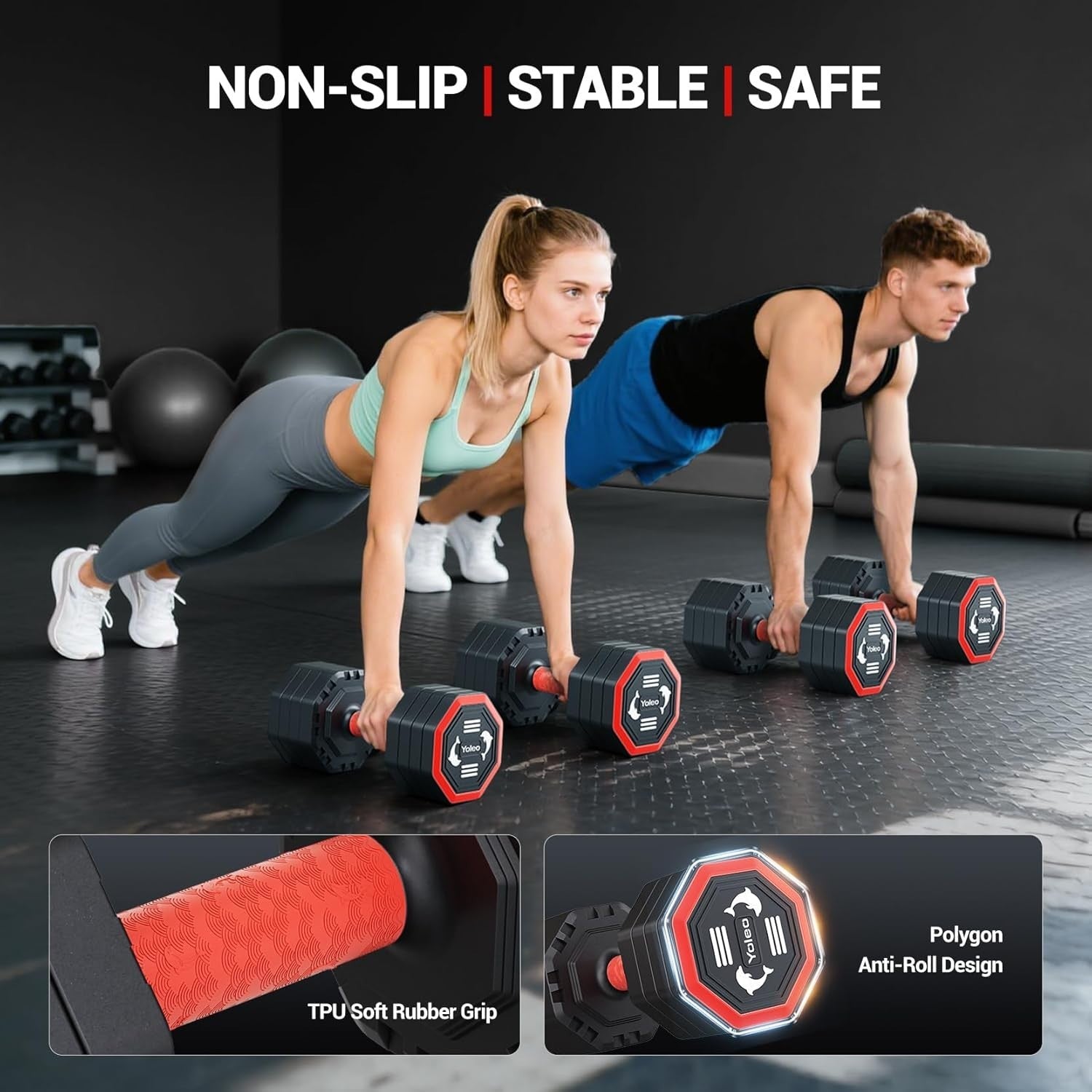 10kg Adjustable Dumbbell 4-in-1 Quick Dial Home Gym Weight