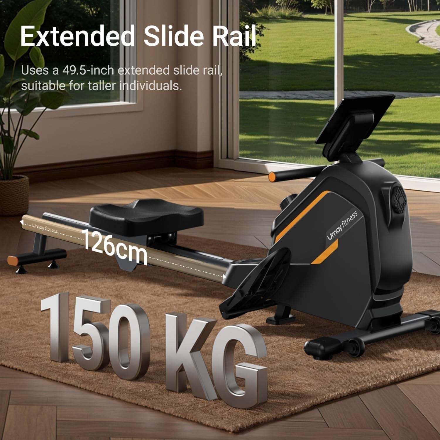 Magnetic Rowing Machine Quiet 16-Level Dual Rail LCD Heavy Duty Home Fitness