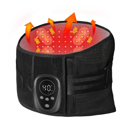 Heated Back Brace Massager Red Light Therapy Belt Pain Relief M