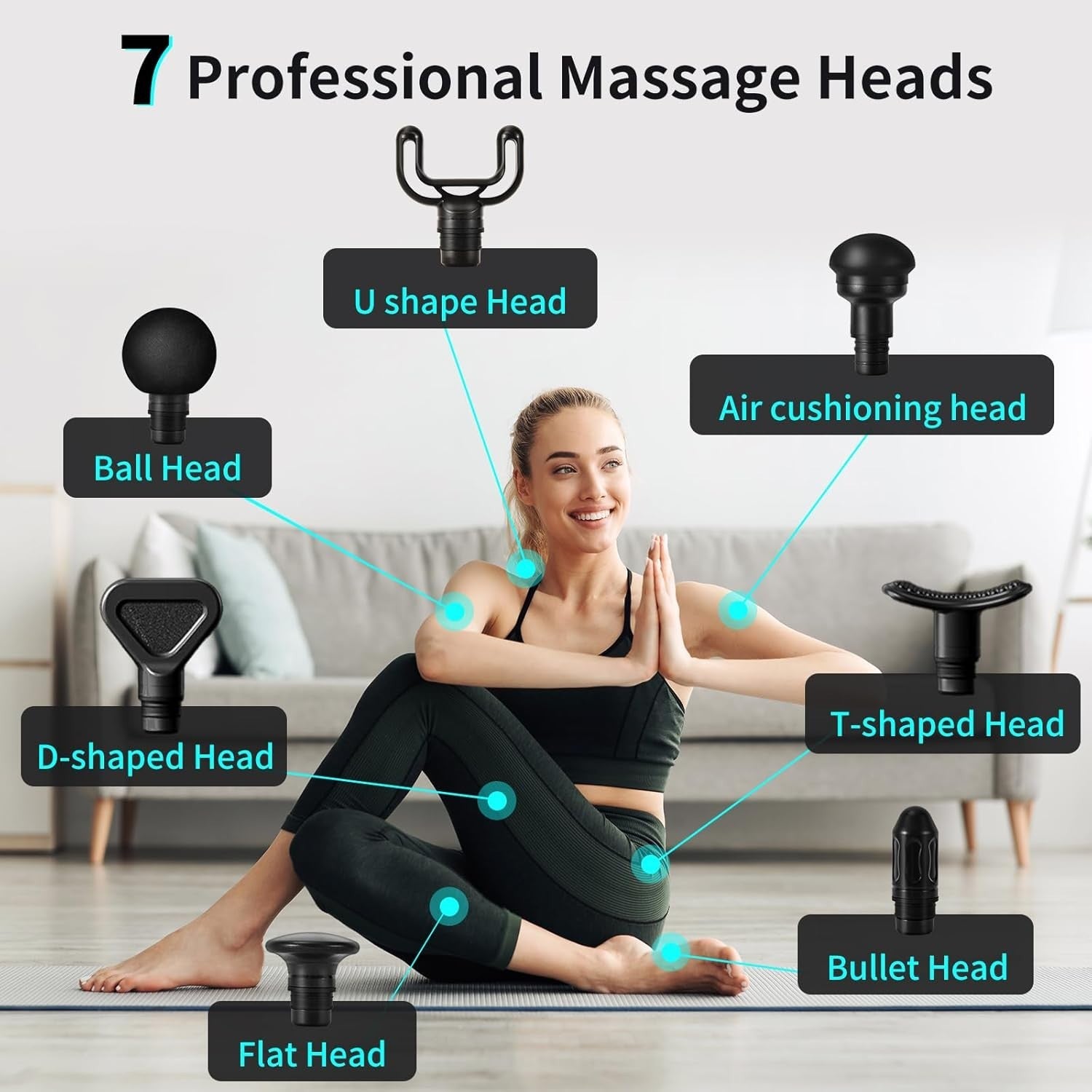 Deep Tissue Massage Gun Percussion Muscle Relief 6 Speeds LCD Portable