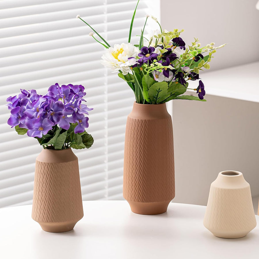 Ceramic Vase Set of 3 Modern Boho Flower Vases Home Office Decor