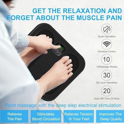 Portable EMS Foot Massager Mat 30 Intensity Muscle Circulation Relief