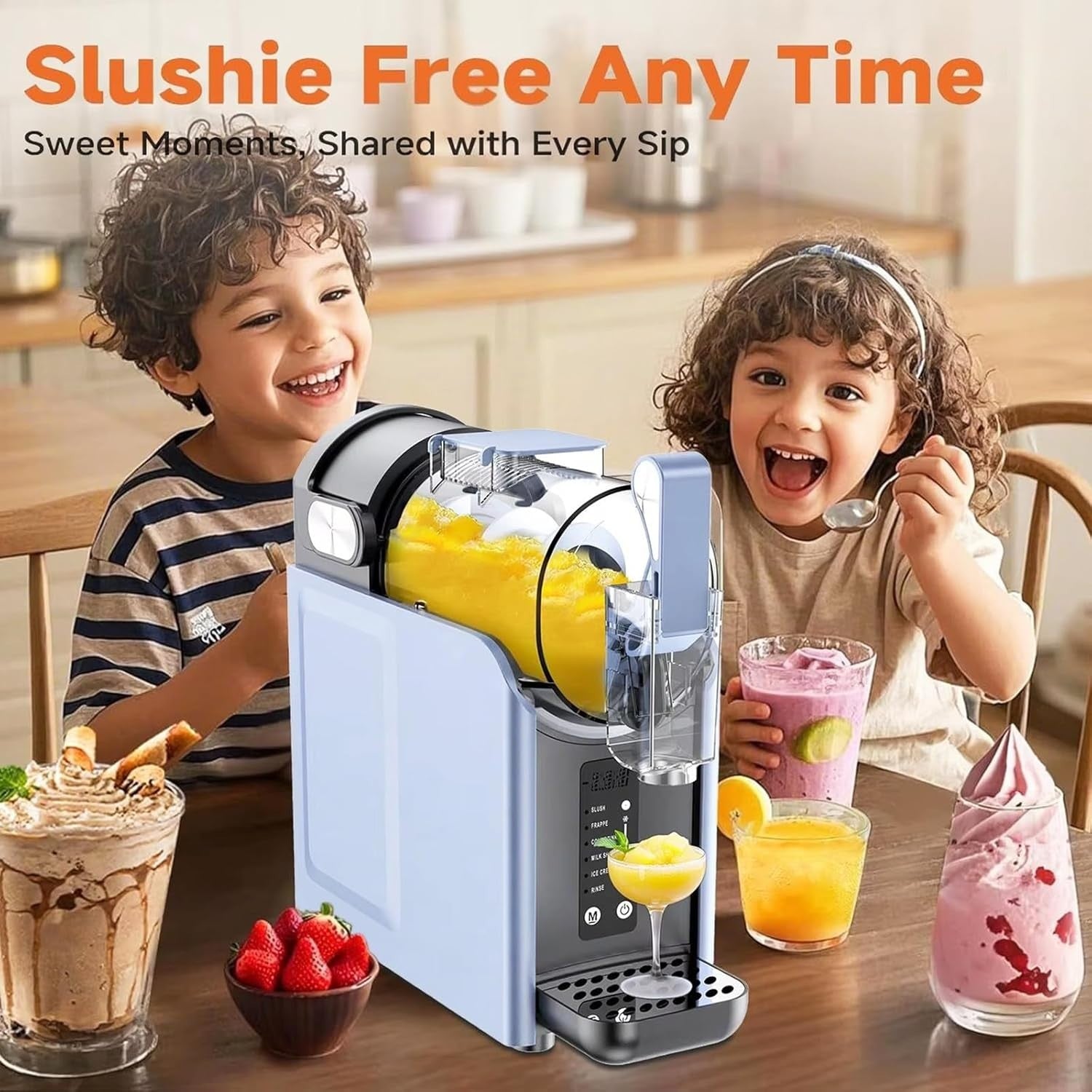 2L Slush Machine No Ice Self Cleaning Frozen Drink Maker 5 Presets