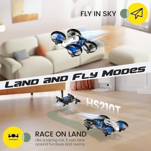Holy Stone HS210T Mini Drone for Kids – 2-in-1 Land & Fly RC Quadcopter, 3D Flip