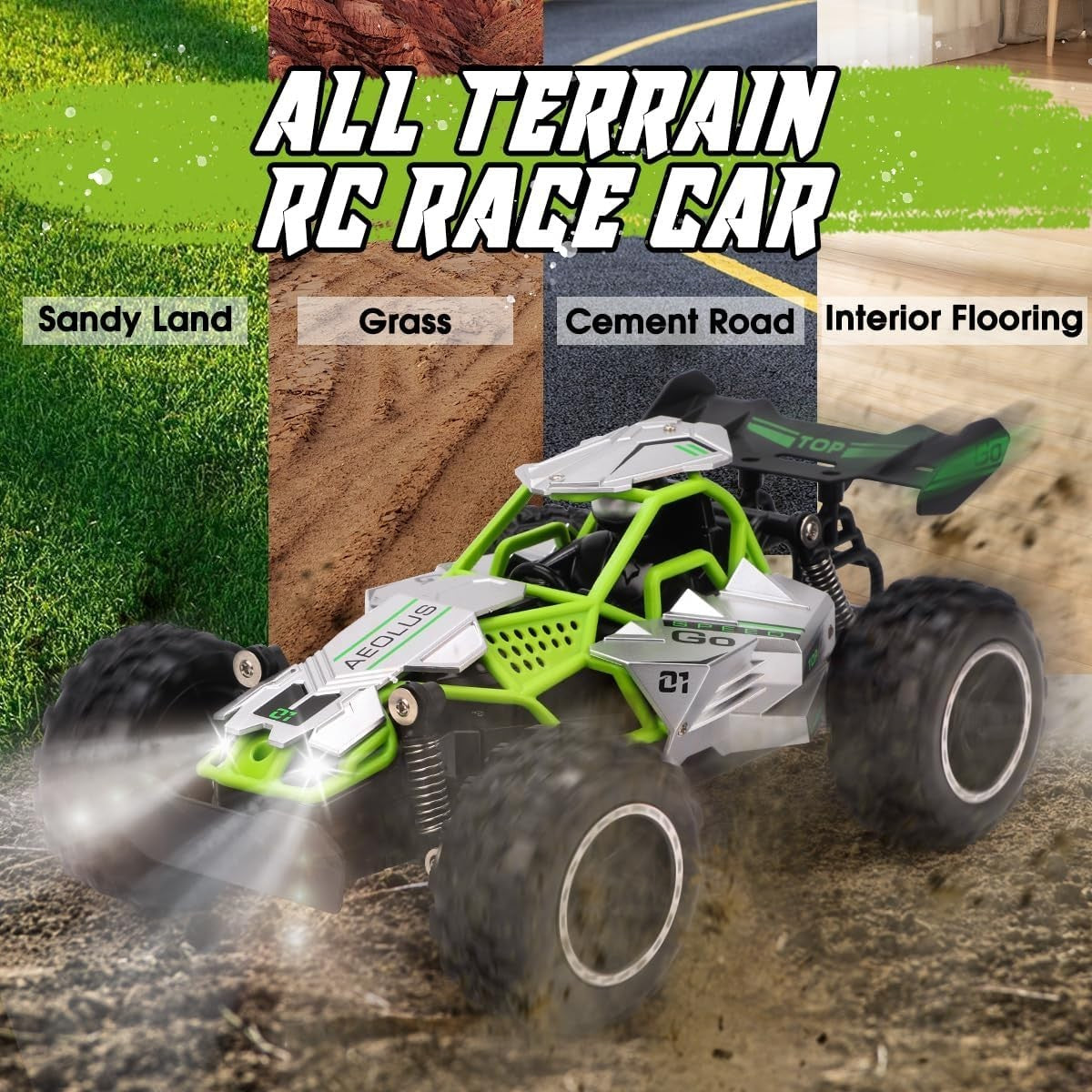 1:18 Scale High Speed Off-Road RC Car 2.4GHz Remote Control Toy for Kids