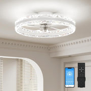 50cm LED Ceiling Fan Light, 6 Speeds, Dimmable, Remote, 3000K-6500K