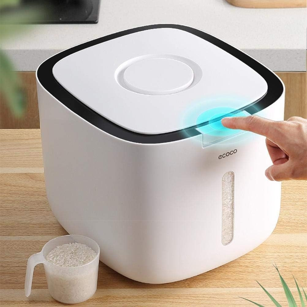 10KG Nordic Style Rice Storage Box Airtight Sealed Dispenser Window