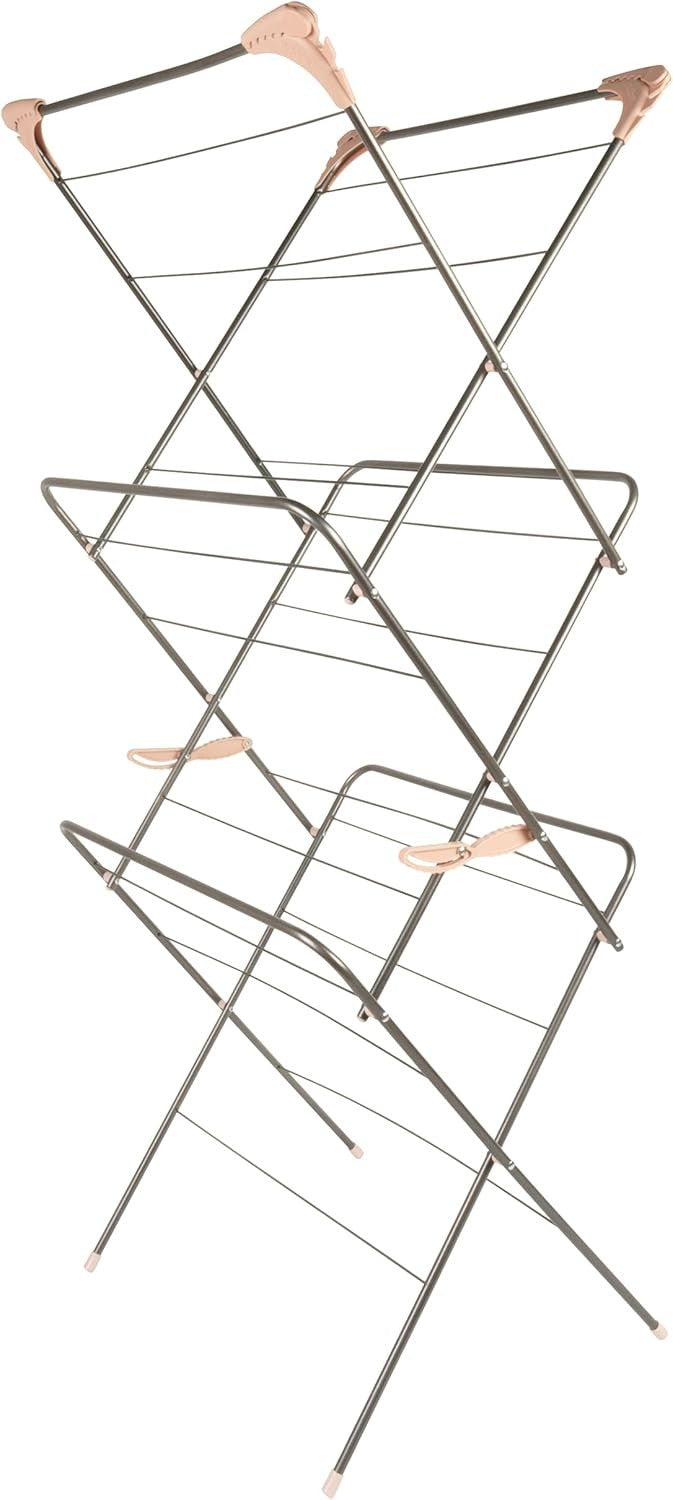 3 Tier Clothes Airer Folding Laundry Drying Rack Compact Indoor Dryer