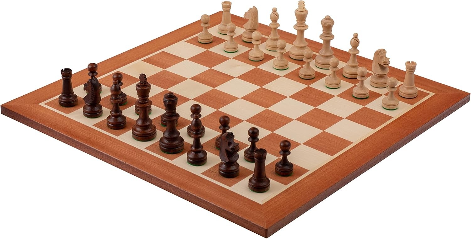 44cm Professional Wooden Chess Board Inlaid Mahogany Sycamore Tournament