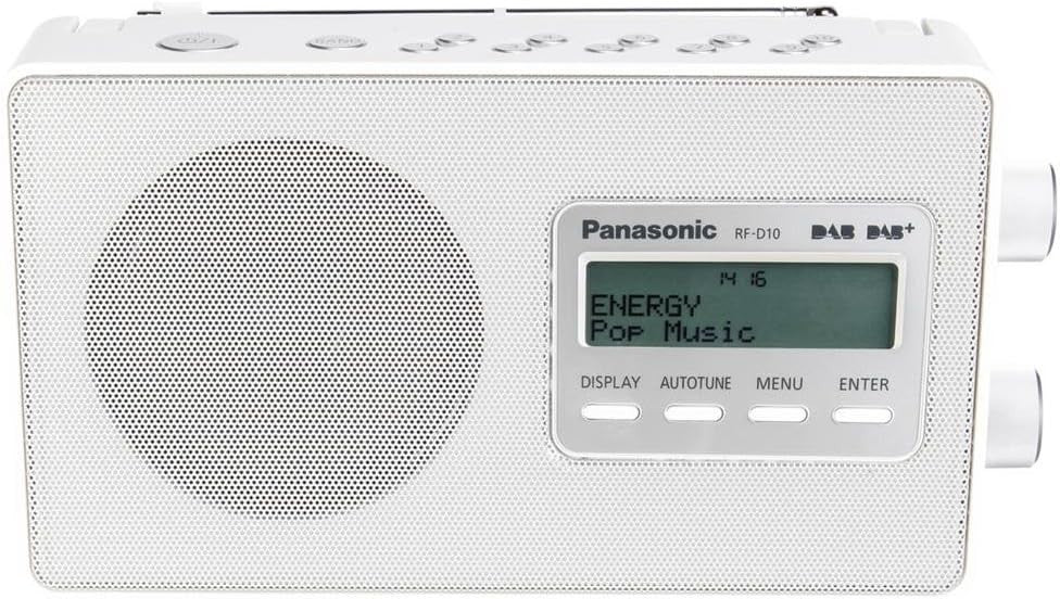 Digital DAB+/FM Radio with Alarm & Battery Backup, White Compact
