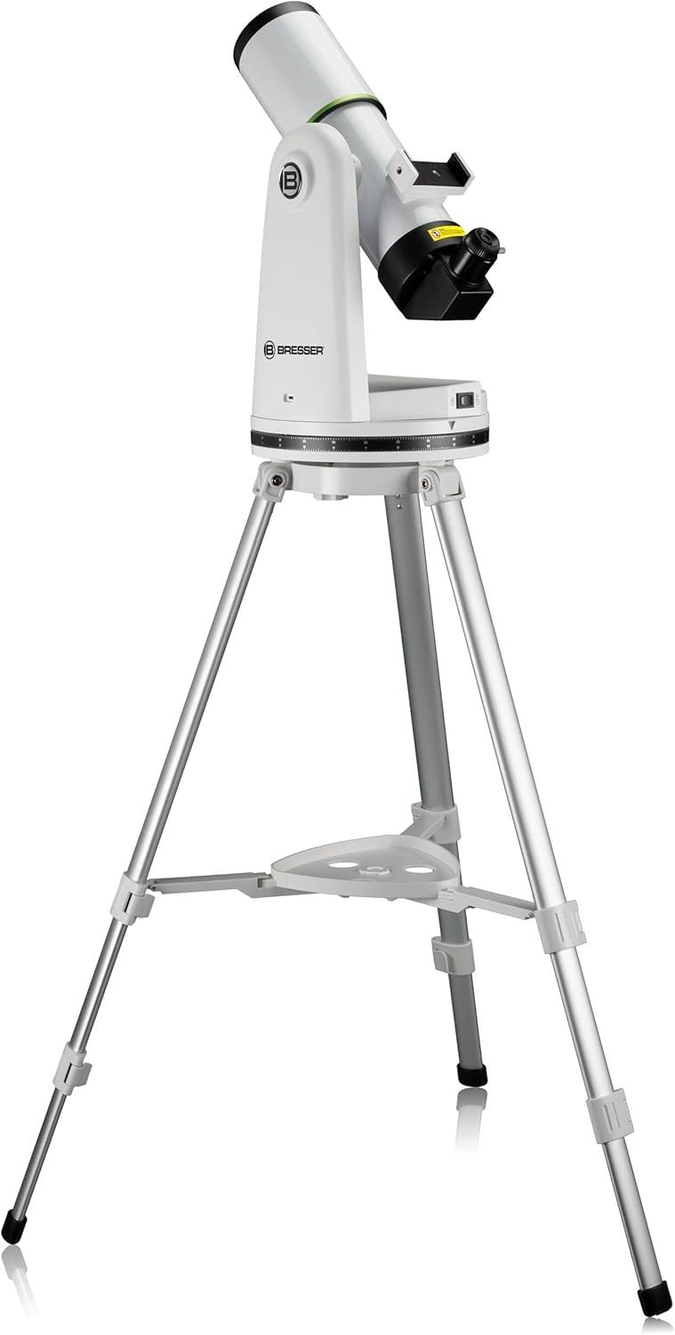 Smart 80mm 400mm Refractor Telescope PushTo App Bluetooth Tripod Silver White