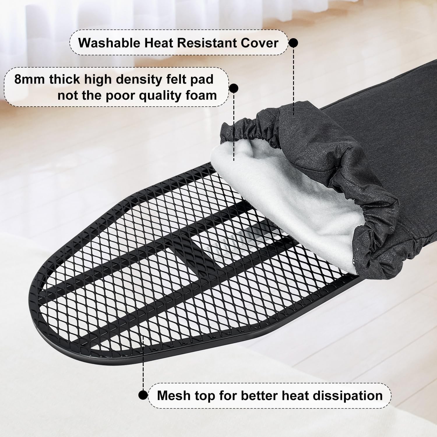 Wall Mounted Folding Ironing Board Cabinet Space Saving Fold Down Design