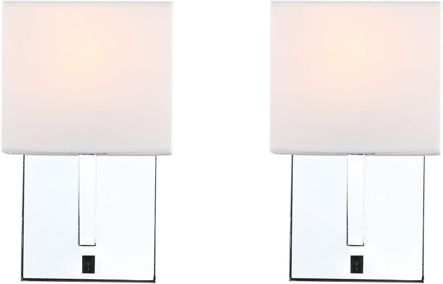 Vintage Linen Wall Lampshade Set, LED Compatible, Classic Chrome Sconce.