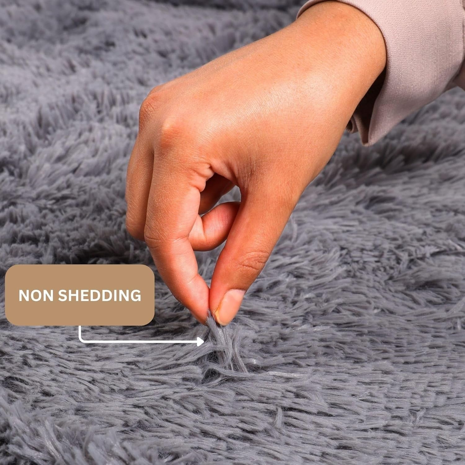 Grey Shaggy Rug 160x230cm Soft Thick Fluffy Non-Slip Large Bedroom Carpet