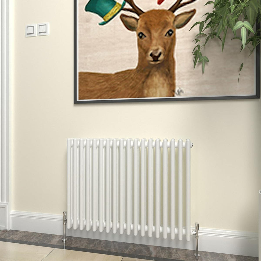 Anthracite 3 Column Designer Horizontal Radiator 600x830mm Modern Cast Iron