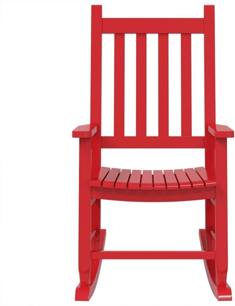 Red Wooden Rocking Chairs for Kids – Safe, Durable, Indoor/Outdoor Use, 2 Pack