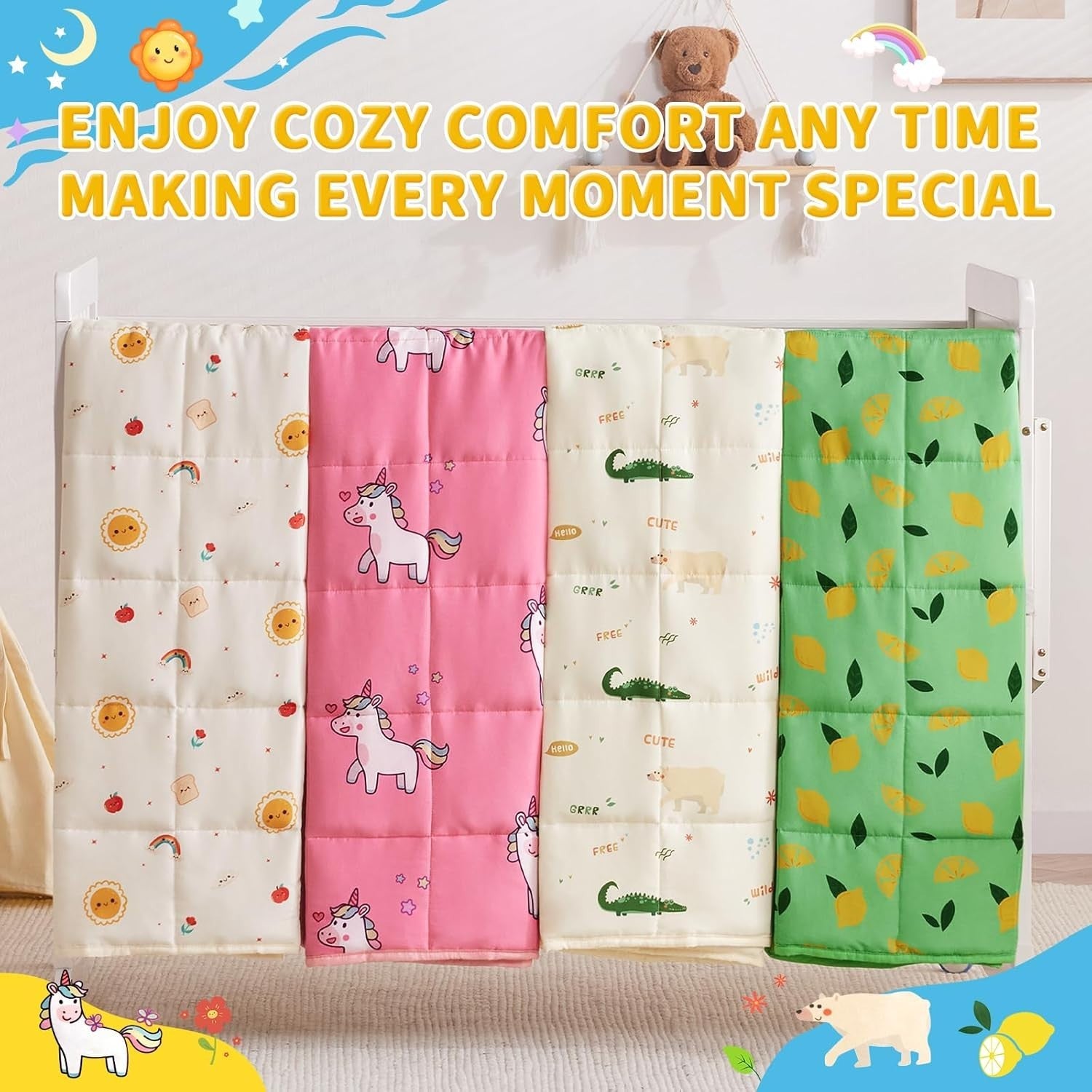 Kids Weighted Blanket 7lbs 40x60 Cooling Soft Cotton Polyester Throw