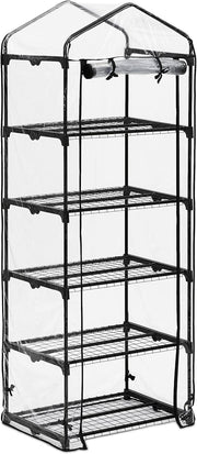 5-Tier PVC Balcony Greenhouse 192x69x50cm | Weatherproof Steel Frame Plant Rack