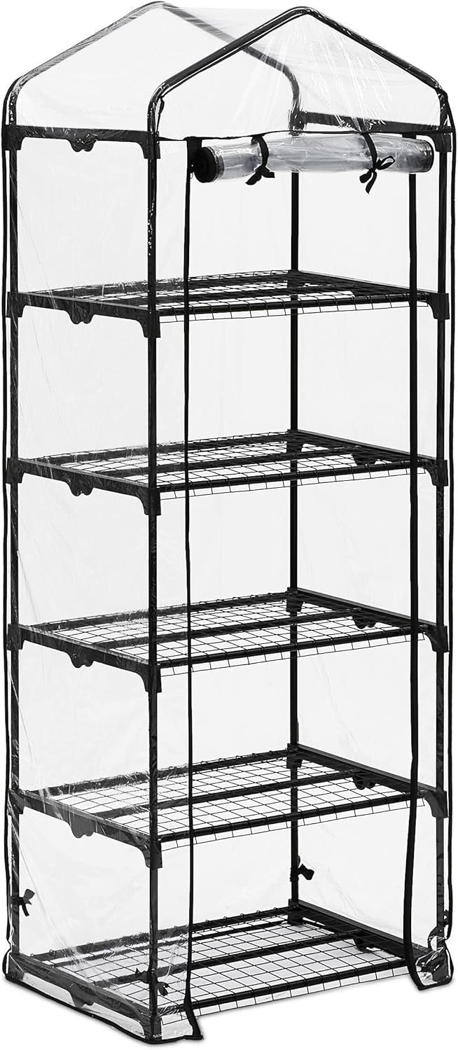 5-Tier PVC Balcony Greenhouse 192x69x50cm | Weatherproof Steel Frame Plant Rack