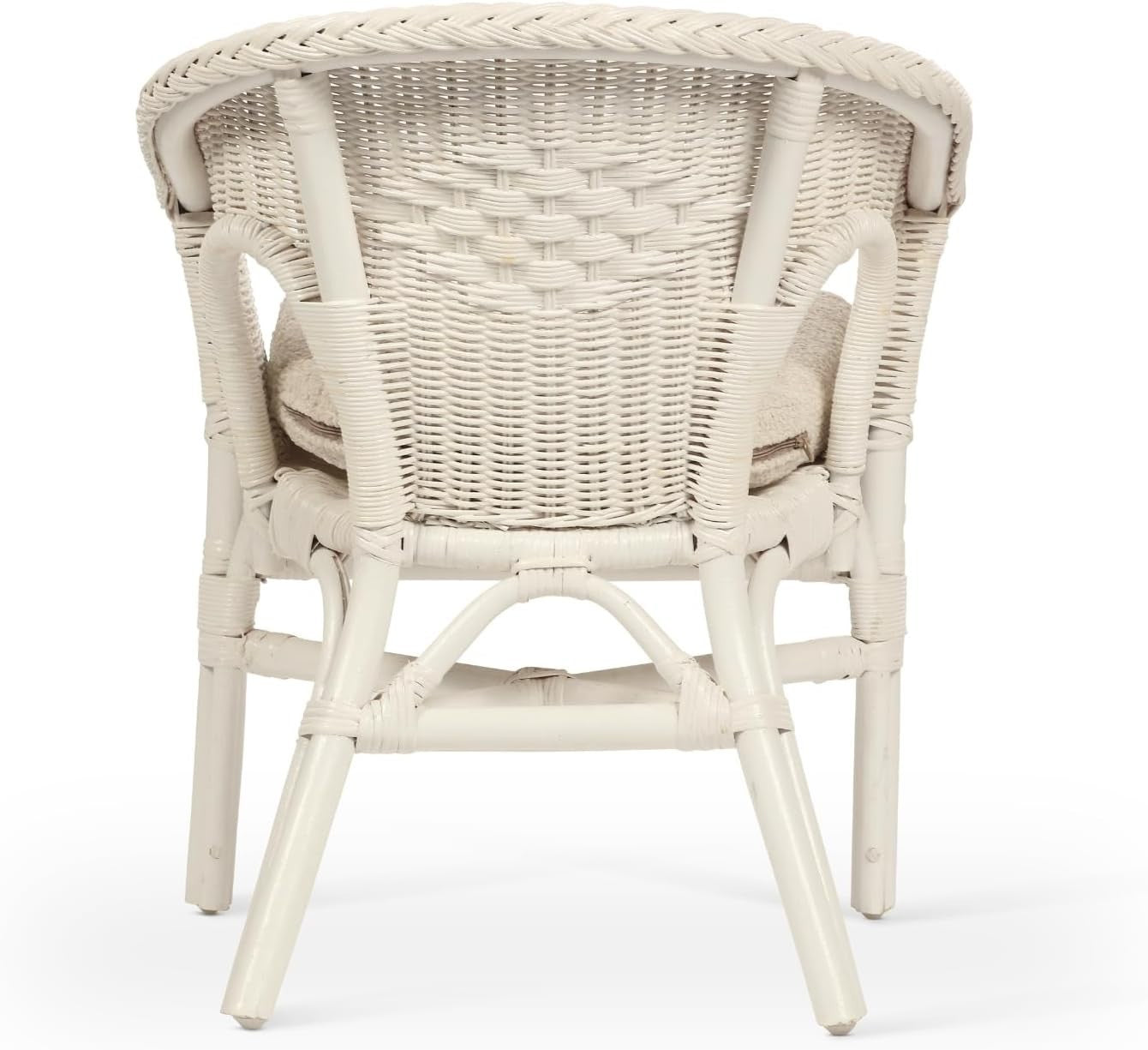 Kids Wicker Chair with Cushion Indoor Rattan Children’s Armchair White