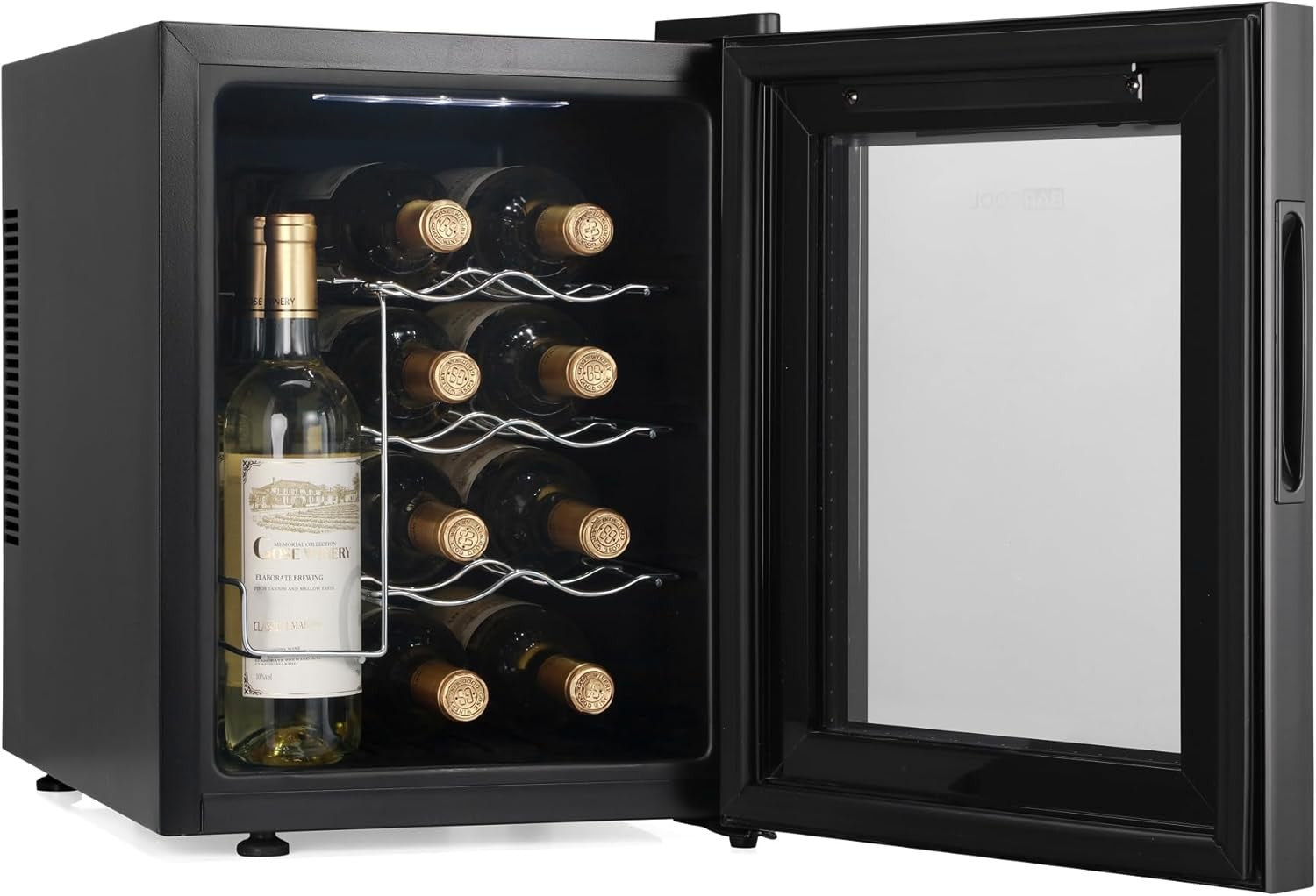 12 Bottle Wine Fridge Cooler Digital Display Glass Door Quiet Countertop