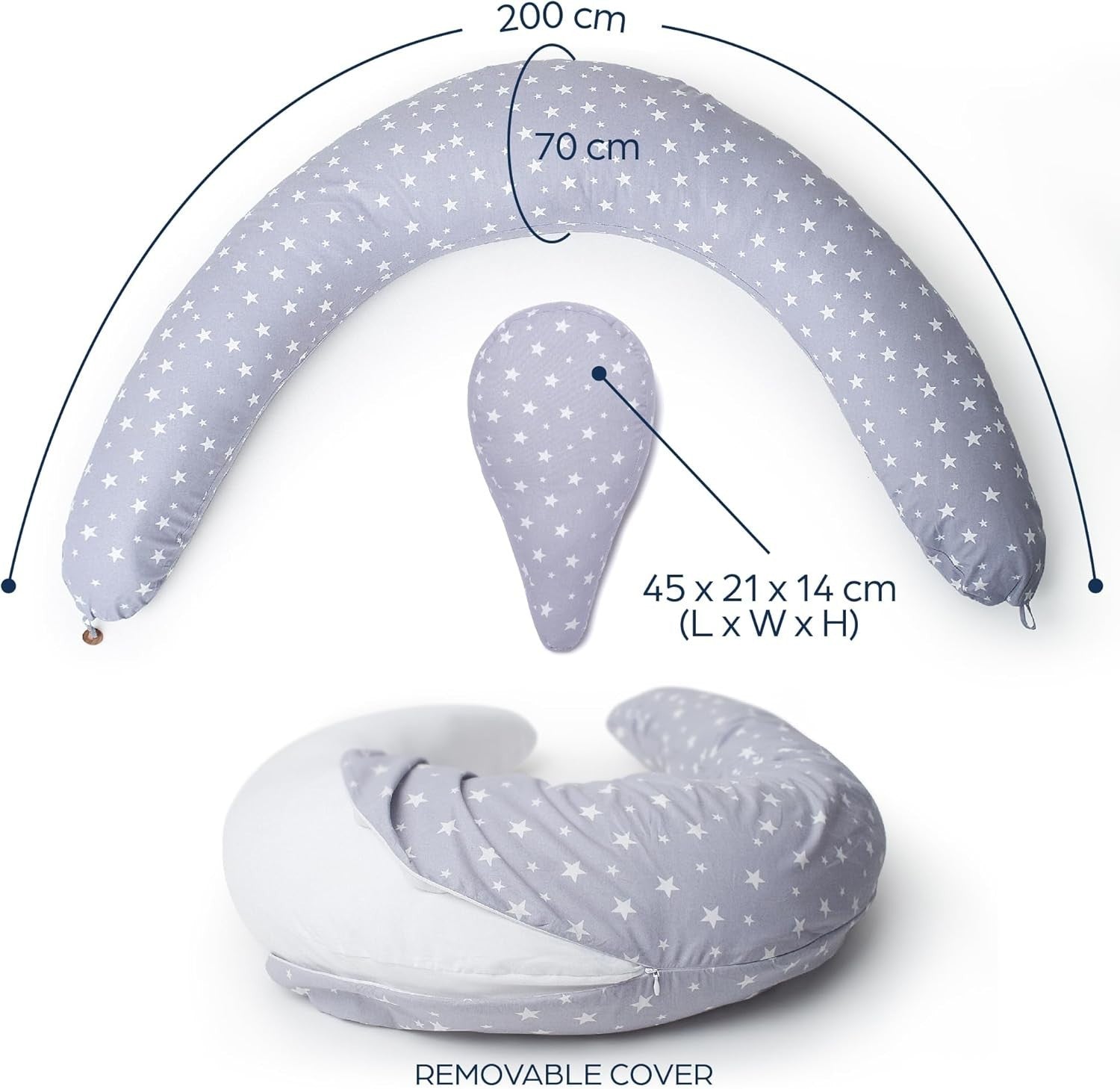 XXL U Shape Pregnancy Pillow Full Body Maternity & Nursing Support Cotton