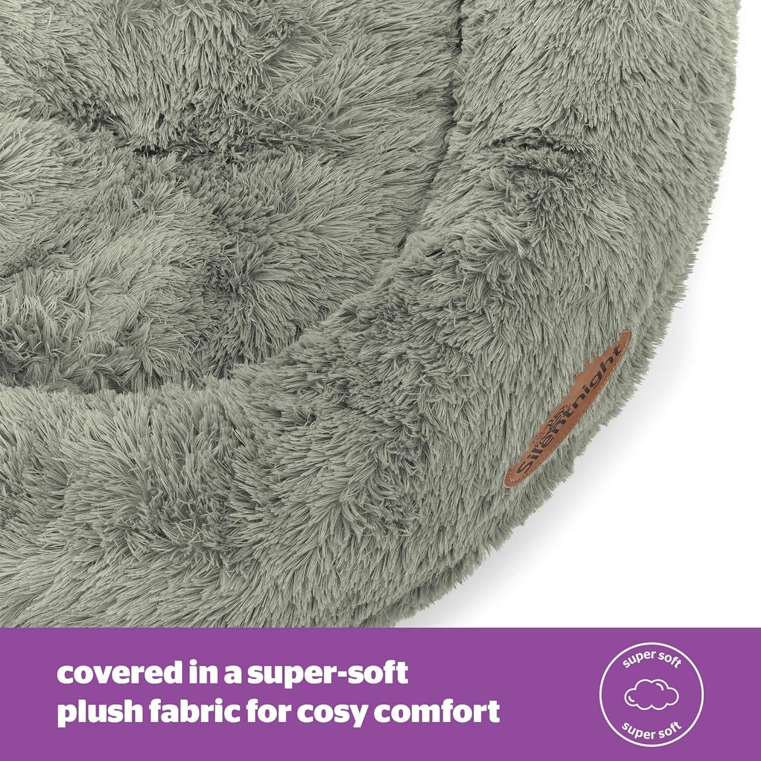 85cm Calming Donut Dog Bed Plush Washable Anti Anxiety Pet