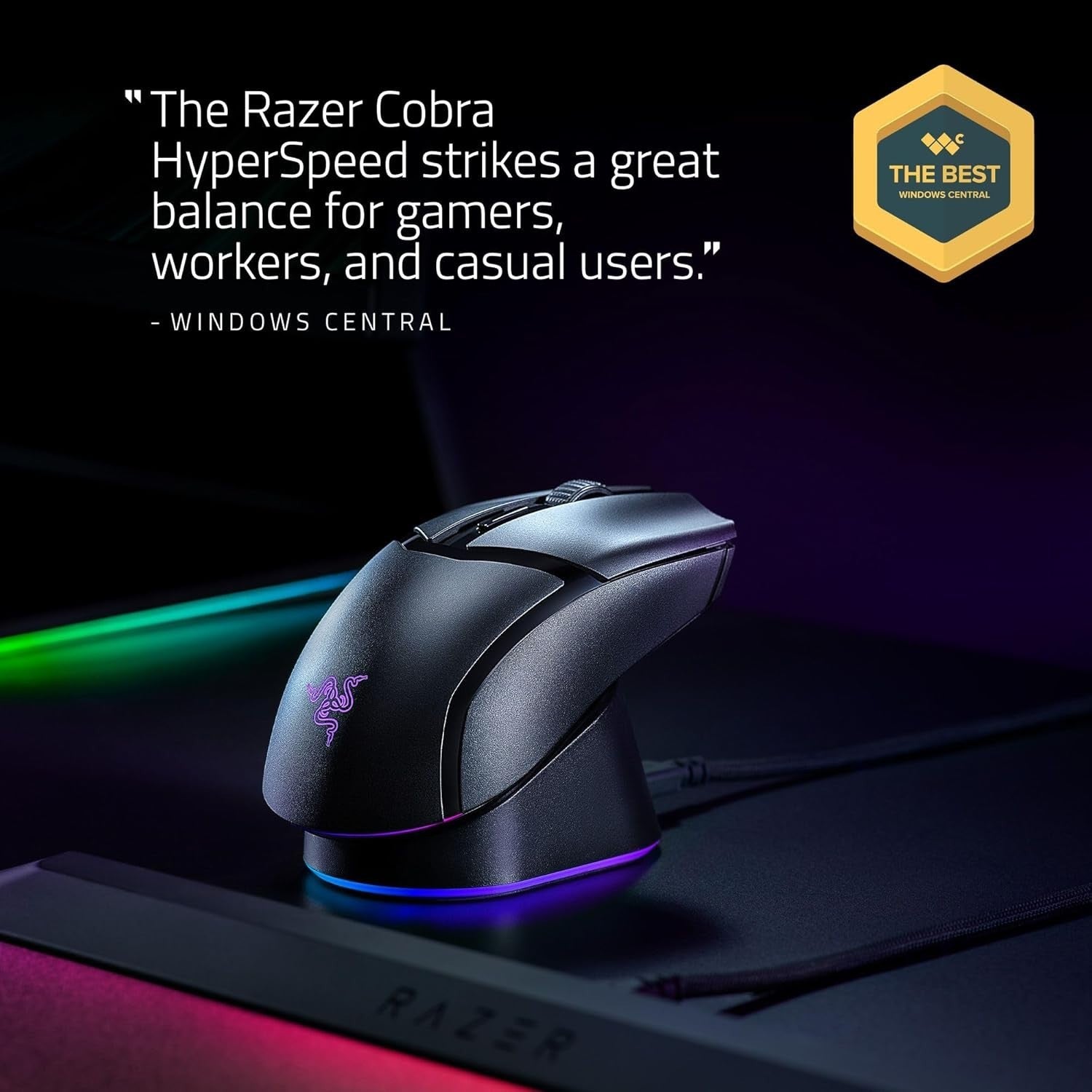 Wireless Gaming Mouse 26K DPI Ultra-Light 62g RGB Bluetooth 2.4G
