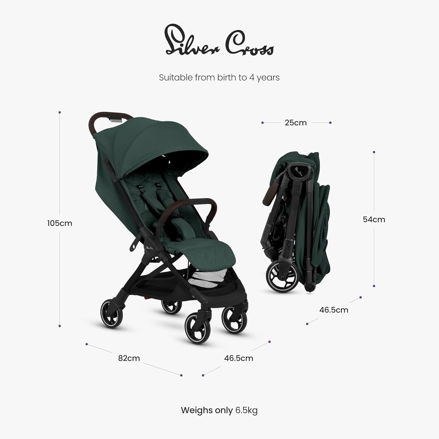 Compact Lightweight Travel Stroller One-Hand Fold Lie Flat Newborn–4Y 22kg