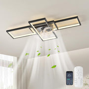 JIINOO 90CM Ceiling Fan with LED Light, 6-Speed, Reversible Motor, Remote