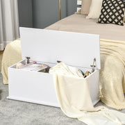 White Storage Bench Box Ottoman Chest Toy Trunk Seat 100cm Wooden Lid